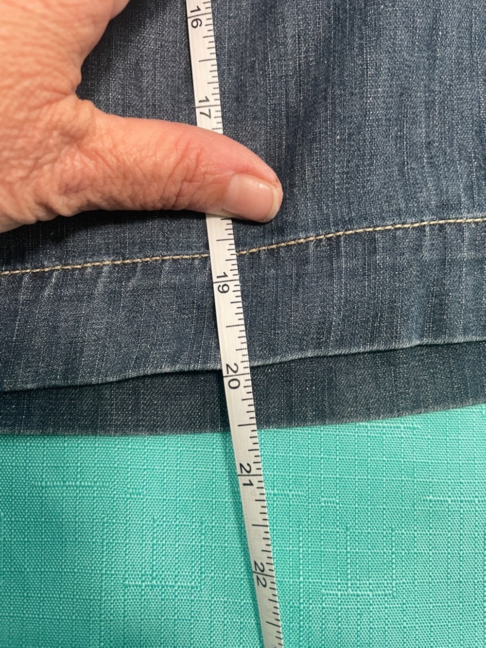 Eddie Bauer Dark Blue Denim Shorts with Olive Label - Picture 5 of 6